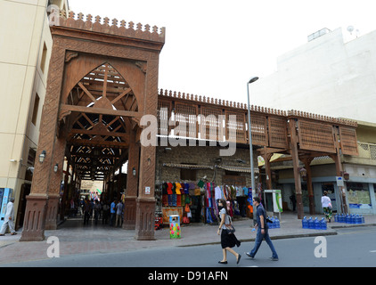 Souk aux textiles Bur Dubai, Dubaï, Émirats Arabes Unis Banque D'Images