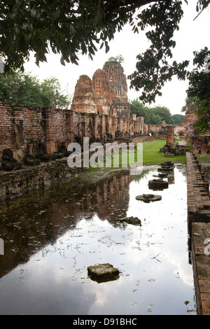 Ruines du Wat Mahathat, Thaïlande, Asie du Sud Est. Banque D'Images