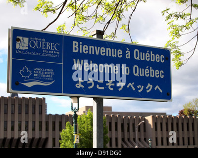 Bienvenue au Québec, Québec, Canada Banque D'Images