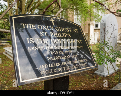 St Philip's Episcopal Church Cemetery, Charleston, SC, États-Unis d'Amérique Banque D'Images