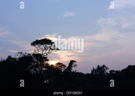 Coucher du soleil sur le parc national de Lieyu, Kinmen, Kinmen County, Taiwan Banque D'Images