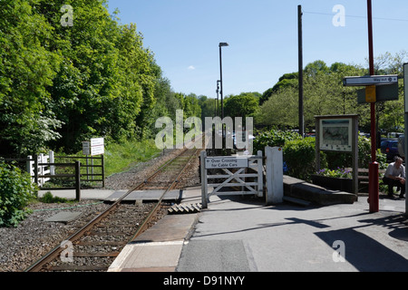 Matlock Bath Railway Station, Derbyshire Angleterre ligne rurale à voie unique Banque D'Images