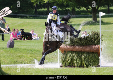 Bramham Leeds UK. 8 juin 2013. L'eau de compensation Wilson Nicloa obstacle pendant l'événement de ski de fond à la 40e Bramham horse trials. S : crédit D Schofield/Alamy Live News Banque D'Images