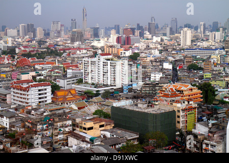 Bangkok Thaïlande,Thai,Samphanthawong,Chinatown,vue aérienne depuis le dessus,vue,bâtiments,urbain,horizon de la ville,Thai130209108 Banque D'Images