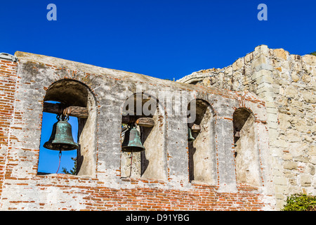 Cloches de la Mission de San Juan Capistrano, California USA Banque D'Images