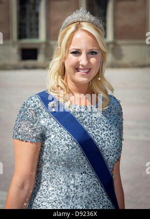 Stockholm, Suède. 8 juin, 2013. La princesse Theodora de Grèce arrivent pour le mariage de la princesse suédoise Madeleine et Chris O'Neill à la Chapelle du Palais Royal de Stockholm, Suède, 8 juin 2013. Photo : Patrick van Katwijk / Alamy Live News Banque D'Images