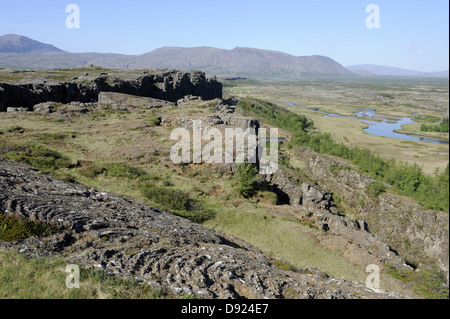 Almannagjá, parc national de Þingvellir, sud-ouest de l'Islande, Mai/Juin 2010 Banque D'Images