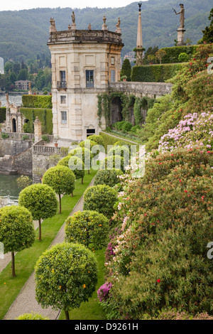 Jardins à l'italienne sur l'Isola Bella, Lac Majeur, Stresa, Italie Banque D'Images