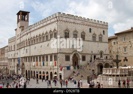 Palazzo dei Priori, Pérouse, Italie Banque D'Images