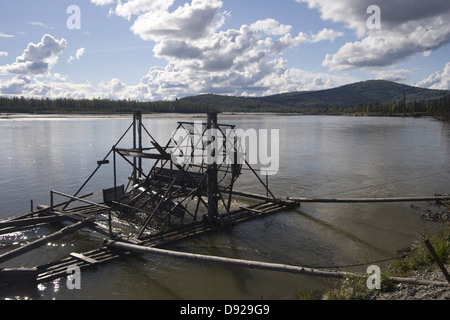 Fishweel, Chena Chena River, Village indien, Fairbanks, Alaska, USA Banque D'Images