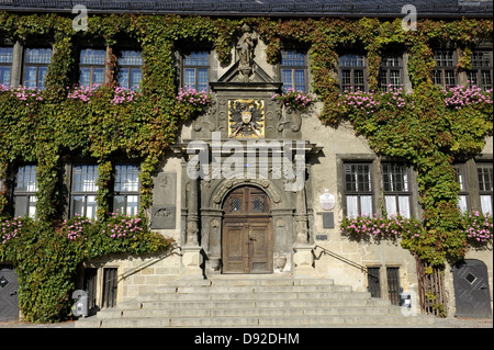 L'hôtel de ville, Quedlinburg, Saxe-Anhalt, Allemagne, 2011 Banque D'Images