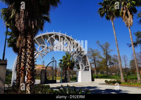 L'entrée du Parc Louis Armstrong de La Nouvelle-Orléans, Louisiane Banque D'Images