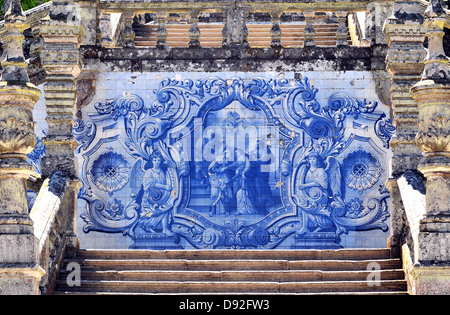 Détails de l'azulejo Santuario Nossa Senhora dos Remédios Lamego Portugal Banque D'Images