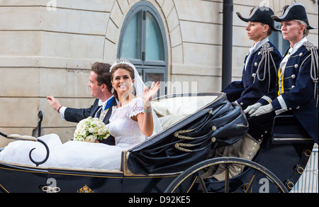 Mariage de la Princesse Madeleine de Suède et Christopher O'Neill, Image du cortège Banque D'Images