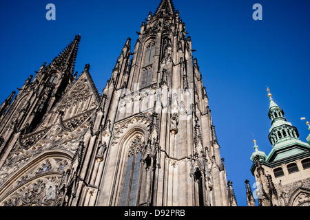 Façade de la cathédrale Saint-Guy de Prague, République Tchèque Banque D'Images