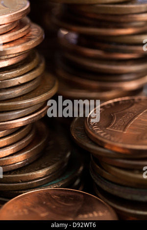 Les piles de pièces d'un nous, full frame Banque D'Images