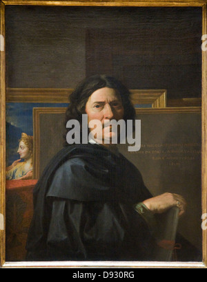 Nicolas Poussin (1594 - 1665) - Autoportrait 1650 XVII e siècle école française Banque D'Images