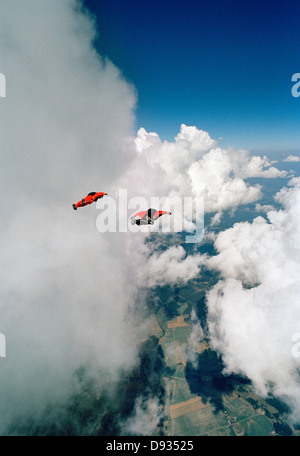 Les cavaliers de parachute, en Suède. Banque D'Images