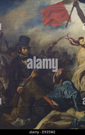 Eugène Delacroix Le 28 juillet, La Liberté guidant le peuple - le 28 juillet, la liberté guidant le peuple 1831 XIX ème siècle français Banque D'Images