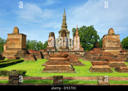 Wat Mahathat temple, Sukhotaï Sukhotaï, Parc historique, Thaïlande Banque D'Images