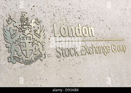 Inscription à la Bourse de Londres, Londres, Royaume-Uni. Banque D'Images