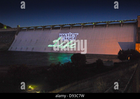 Le barrage Grand Coulee-2 Show Laser Lite Banque D'Images