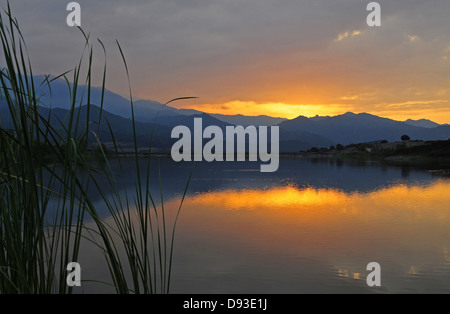 Lac artificiel Padula, Région du Nebbio, Le Haut-Nebbio, Haute-Corse, Corse, France Banque D'Images