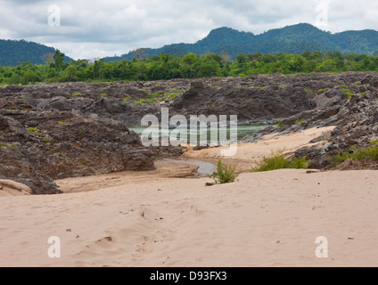 Li Phi Cascade, Don Khong Island, Laos Banque D'Images