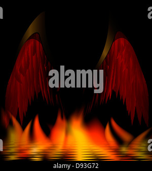 En résumé the burning room sont noires ailes d'un ange noir Banque D'Images