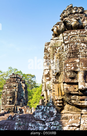 Détail du Bayon à Angkor Thom,carte Sim Reap, Cambodge Banque D'Images