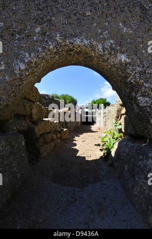 Tombe du géant Li Lolghi, à Arzachena, Gallura, Sardaigne, Italie Banque D'Images