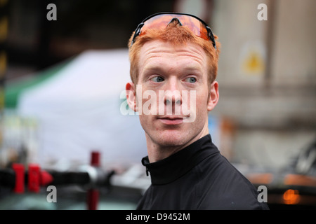 Londres, Royaume-Uni. 8 juin, 2013. Ed Clancy MBE de Rapha Condor JLT-équipe avant le Londres Nocturne course élite hommes Banque D'Images