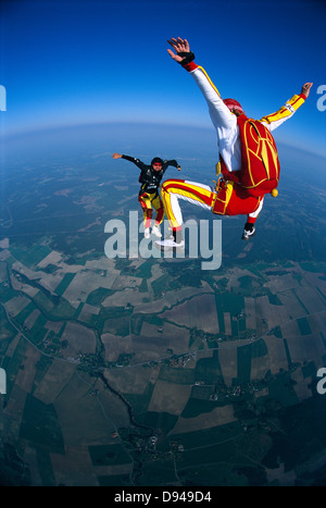 Les cavaliers de parachute, en Suède. Banque D'Images