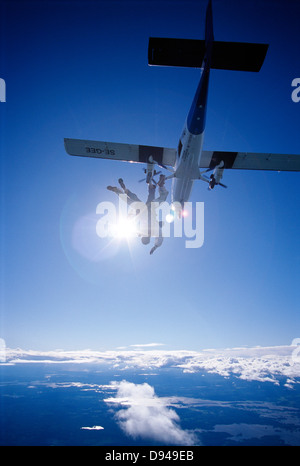 Les cavaliers de parachute, en Suède. Banque D'Images