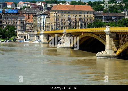 Inondations 2013 Danube Budapest Hongrie l'ECO Banque D'Images