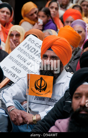 Autour de 15 000 Sikhs Kalistan à Londres pour se souvenir du massacre de 1984 lorsque des milliers de personnes ont été tués lors de l'attaque sur le Temple d'Or Banque D'Images