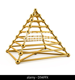 Abstract 3d illustration de la pyramide d'or Banque D'Images