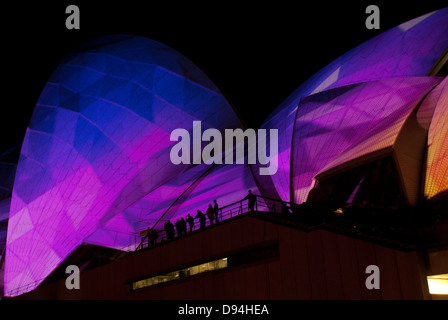 Sydney vive lumière sur l'Opéra de Sydney, Australie