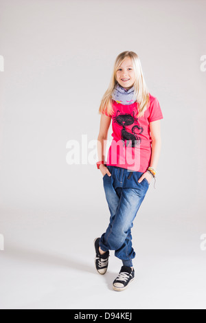 Portrait of Girl in Studio Banque D'Images