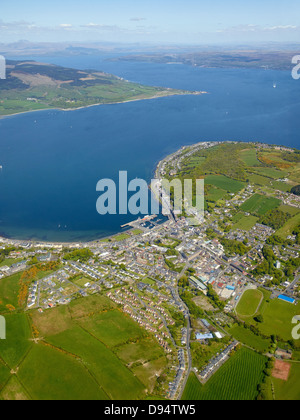 Rothesay et les Kyles de Bute, et l'estuaire de la Clyde derrière, ouest de l'Écosse Banque D'Images