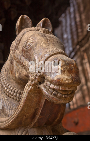 L'Asie, l'Inde, Karnataka, Udipi, cheval de bois Banque D'Images