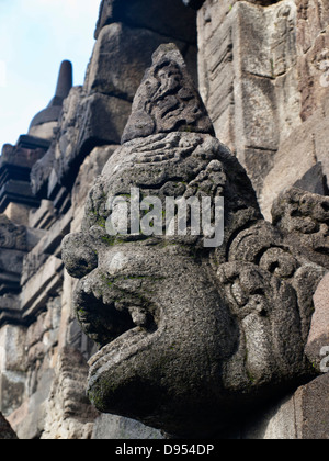 Reliefs du temple de Borobudur détail Banque D'Images