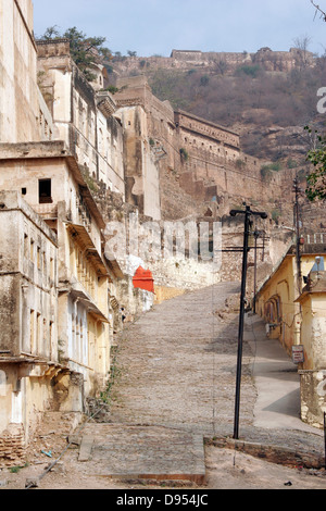 Sur le chemin de la Bundi Palace et Taragarh Fort, Rajasthan, Inde Banque D'Images