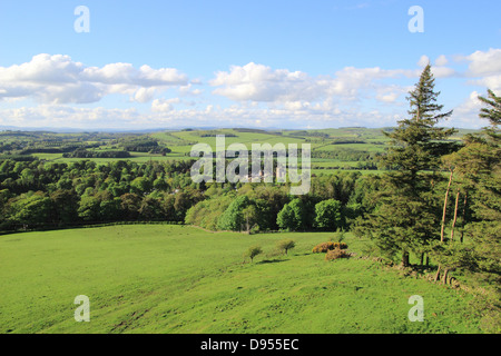 Voir d'Annandale avec Hoddom Castle, Dumfries et Galloway, Écosse, Royaume-Uni Banque D'Images