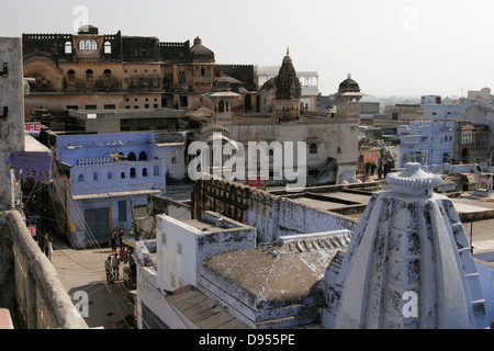 Vue panoramique sur le centre historique de Bundi, Rajasthan, Inde Banque D'Images