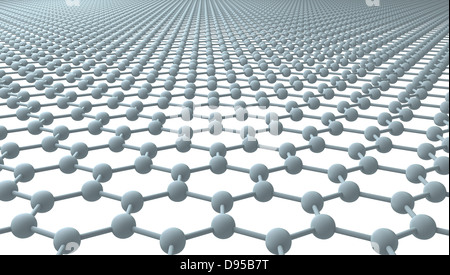 Le graphène - Modèle hexagonal ordinaire - 3D Banque D'Images