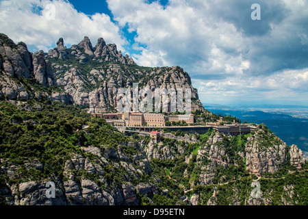 L'abbaye bénédictine de Santa Maria de Montserrat, Monistrol de Montserrat, en Catalogne, Espagne Banque D'Images