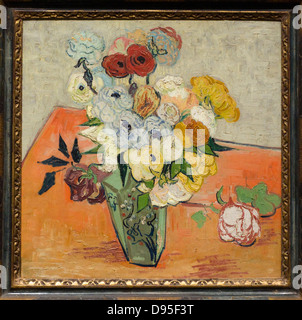 Vincent van Gogh Nature morte dit roses et anémones - Still Life 1890 anémones rose dit XIX e siècle Musée d'Orsay - Paris Banque D'Images