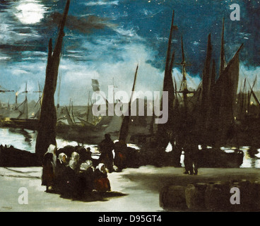 Edouard Manet le Port de Boulogne par Moonlight 1869 XIX e siècle Musée d'Orsay - France Banque D'Images