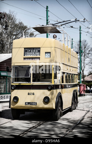 1935 Sunbeam ouverts et que les trolleybus de Bournemouth à l'East Anglia Transport Museum, Suffolk, UK. Banque D'Images